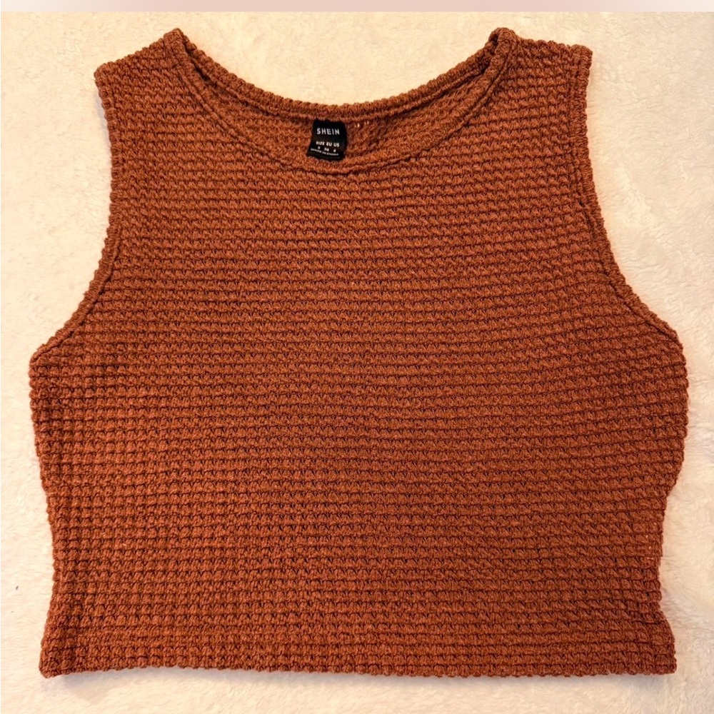 SHEIN Rust Knit Tank Top